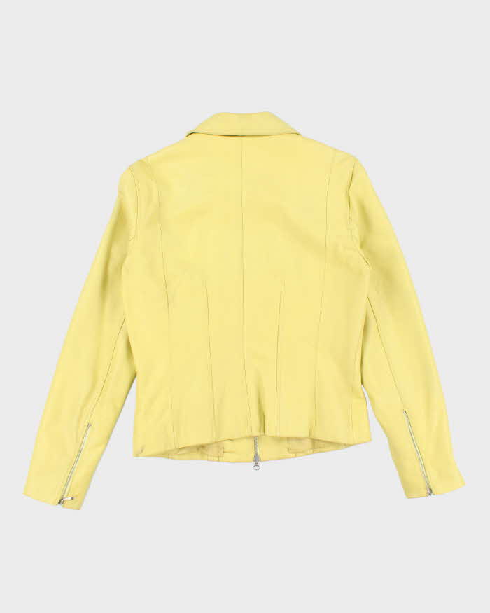 Vintage Y2K Danier Yellow Zip Up Leather Jacket - S