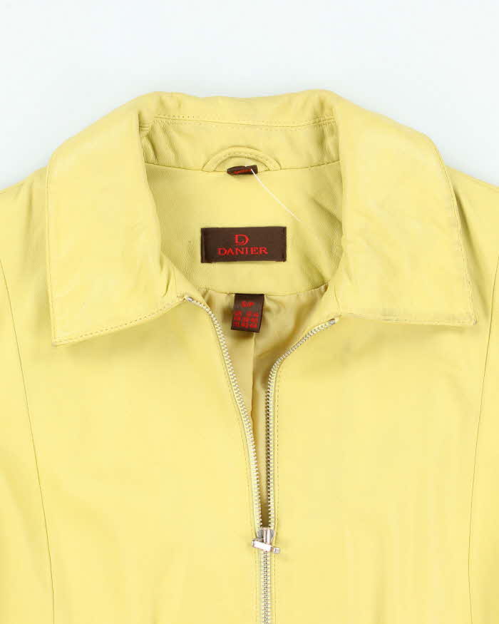 Vintage Y2K Danier Yellow Zip Up Leather Jacket - S