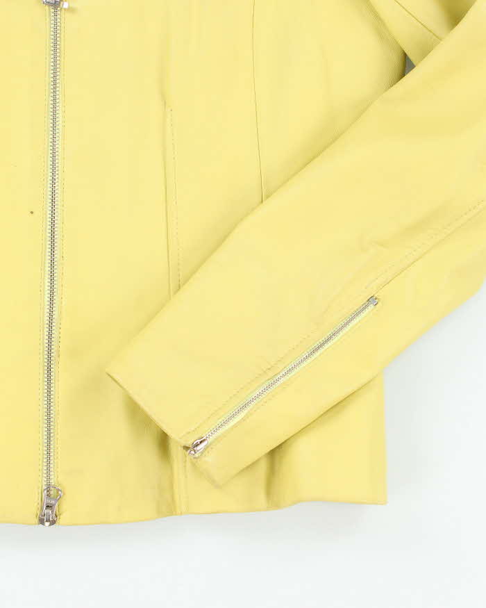 Vintage Y2K Danier Yellow Zip Up Leather Jacket - S