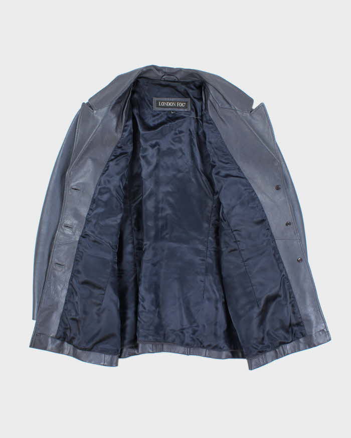 Vintage Women's 90's London Fog Double Breasted Leather Blazer - L