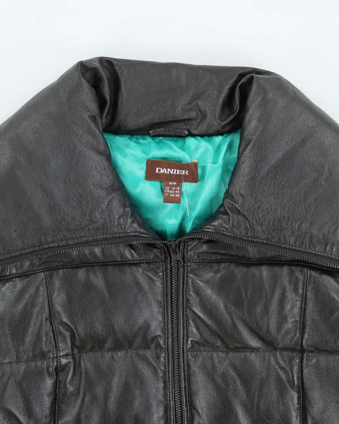 Vintage Y2K Danier Heavyweight Insulated Leather Puffer Jacket - M