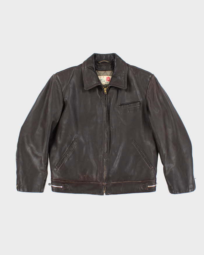 Vintage 80's Cohung Heavyweight Cropped Leather Jacket - M