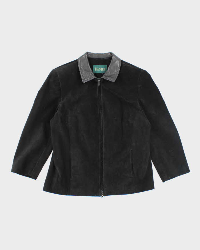 Vintage Danier Black Suede & Leather Jacket - L