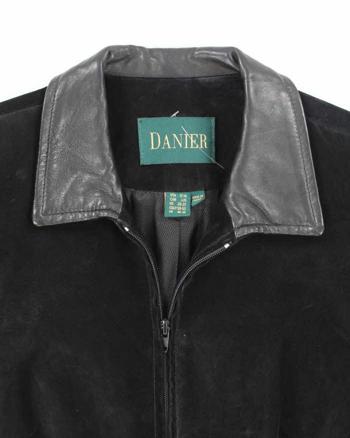 Vintage Danier Black Suede & Leather Jacket - L