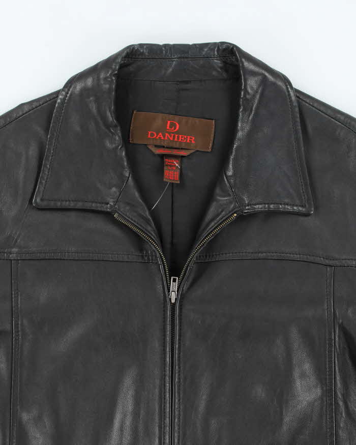 Vintage Y2K Danier Zip Up Leather Harrington Jacket - L