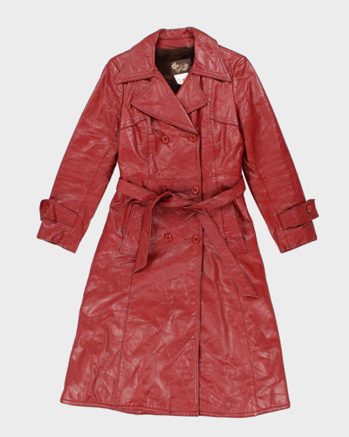 Vintage 70s Sears Red Lined Leather Jacket - S