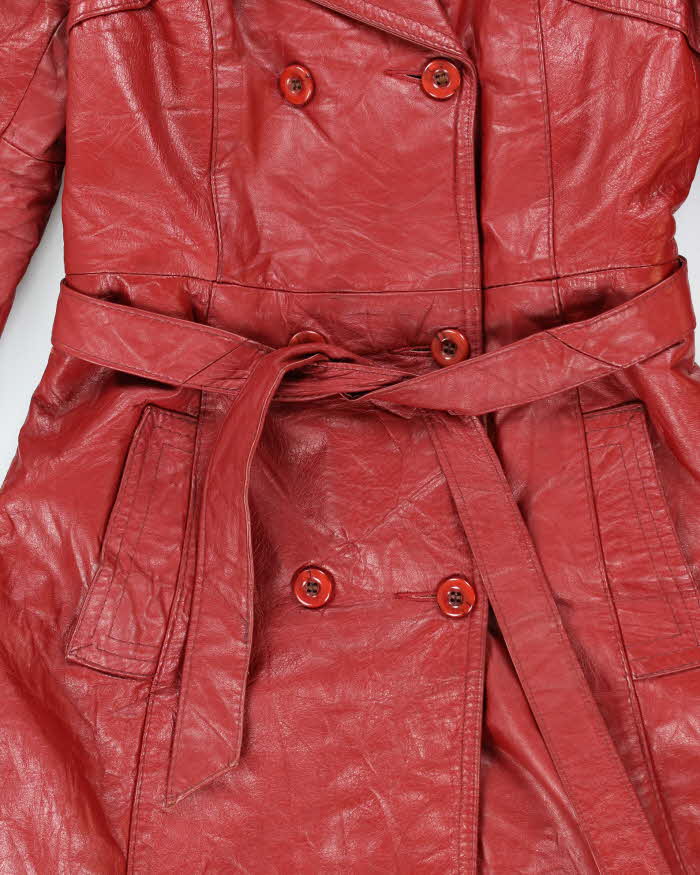 Vintage 70s Sears Red Lined Leather Jacket - S