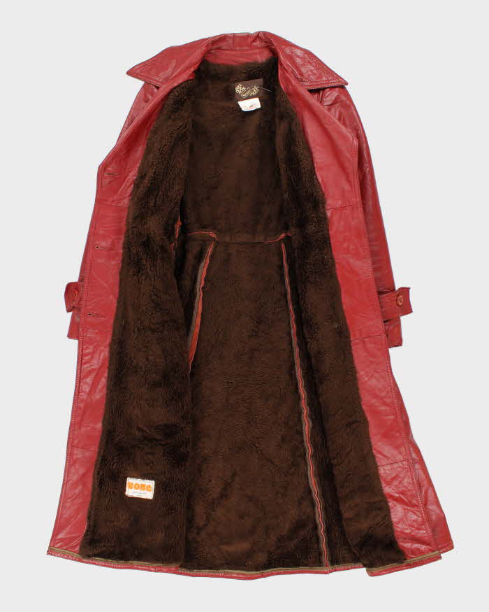 Vintage 70s Sears Red Lined Leather Jacket - S