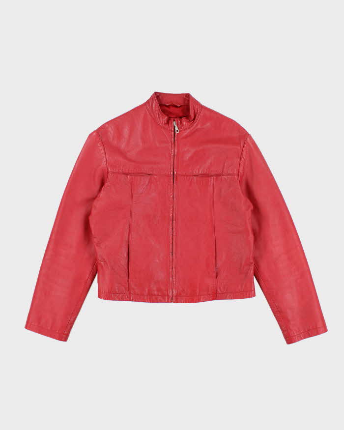 Vintage Y2k 00s Wilsons Red Leather Jacket - XL