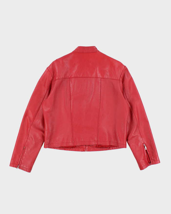 Vintage Y2k 00s Wilsons Red Leather Jacket - XL