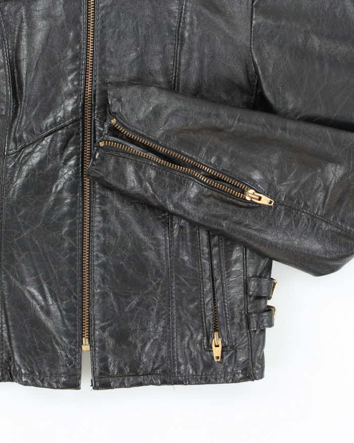 Vintage 80's Women's Jonathon Christopher Tapered Leather Biker Jacket - S