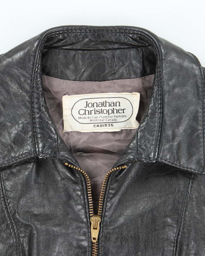 Vintage 80's Women's Jonathon Christopher Tapered Leather Biker Jacket - S