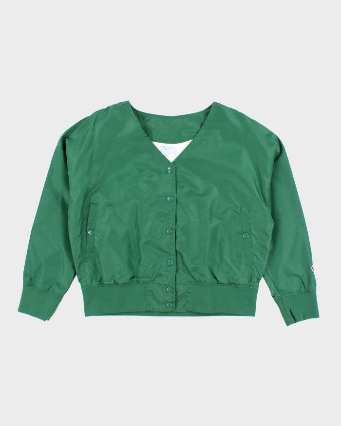 Vintage Women's Champion Cropped V-Neck Coach Jacket - M