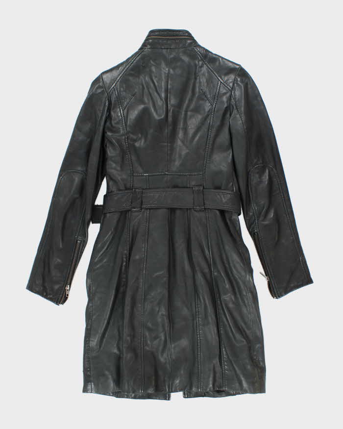 Vintage Danier Long Zip-Up Belted Leather Jacket - XS
