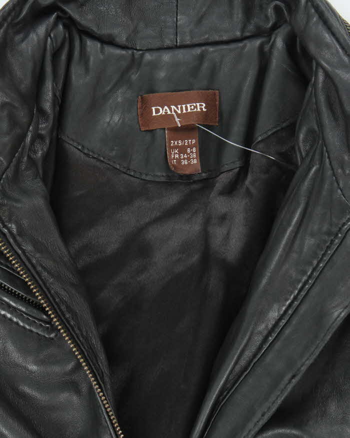 Vintage Danier Long Zip-Up Belted Leather Jacket - XS