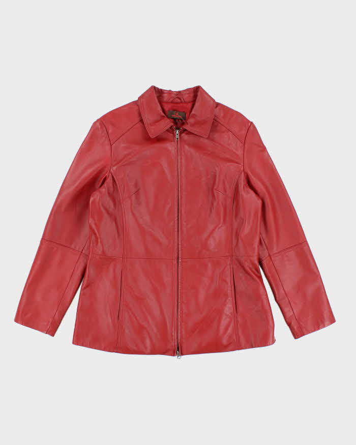 Vintage Danier Red Zip-Up Leather Jacket - L