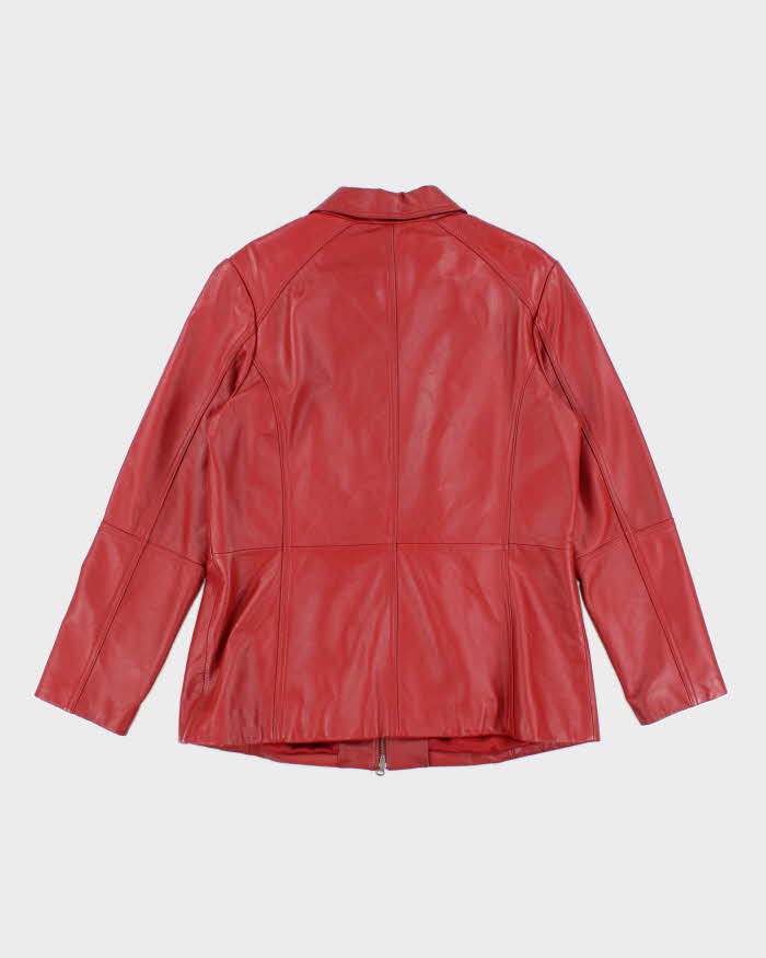 Vintage Danier Red Zip-Up Leather Jacket - L