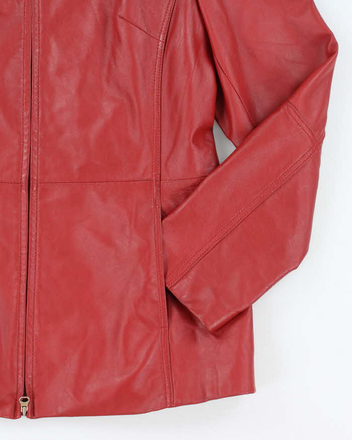 Vintage Danier Red Zip-Up Leather Jacket - L