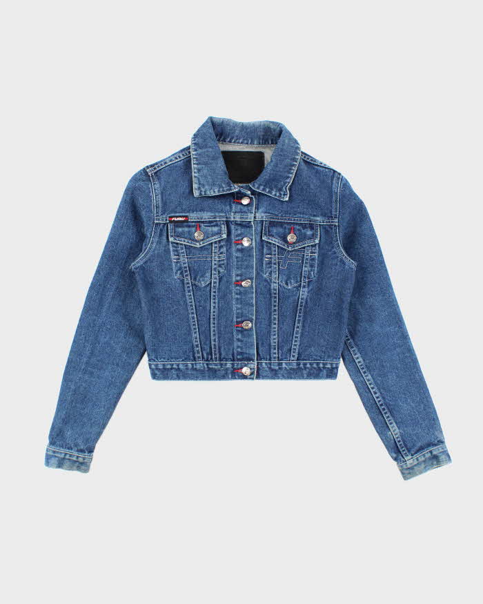 Vintage 90's FUBU Dark Wash Cropped Denim Jacket - S