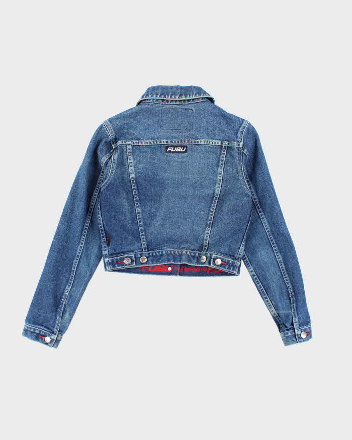 Vintage 90's FUBU Dark Wash Cropped Denim Jacket - S