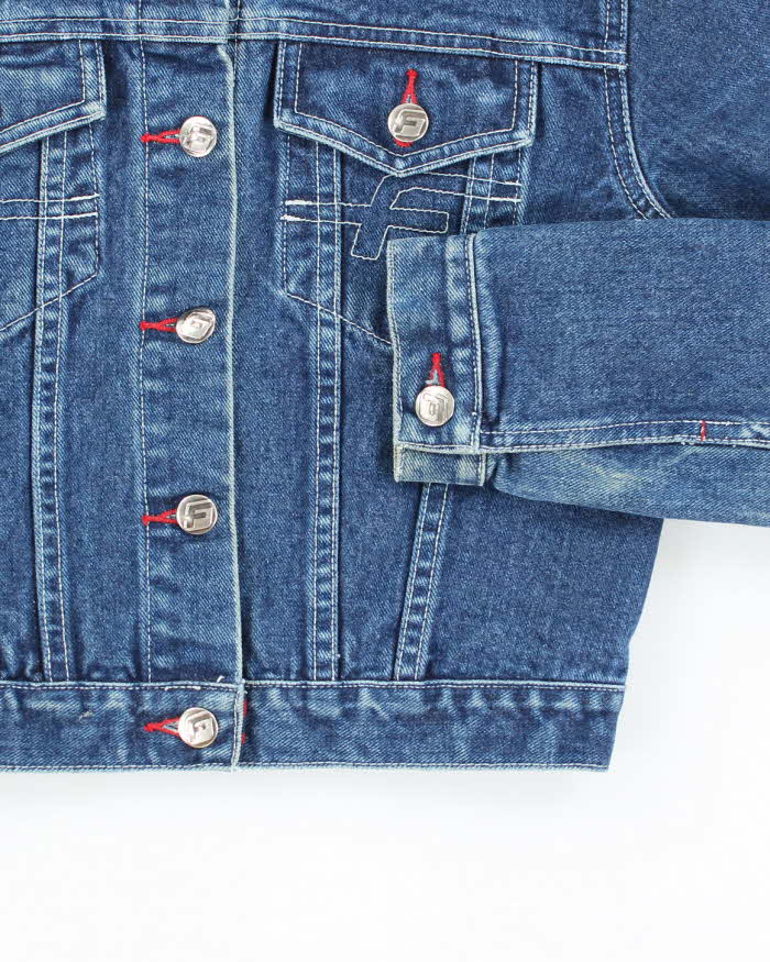 Vintage 90's FUBU Dark Wash Cropped Denim Jacket - S