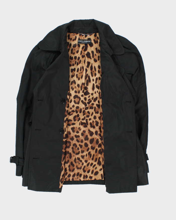 Vintage Women's Y2K 00s Dolce & Gabbana Double Breasted Short Trench Coat - XL