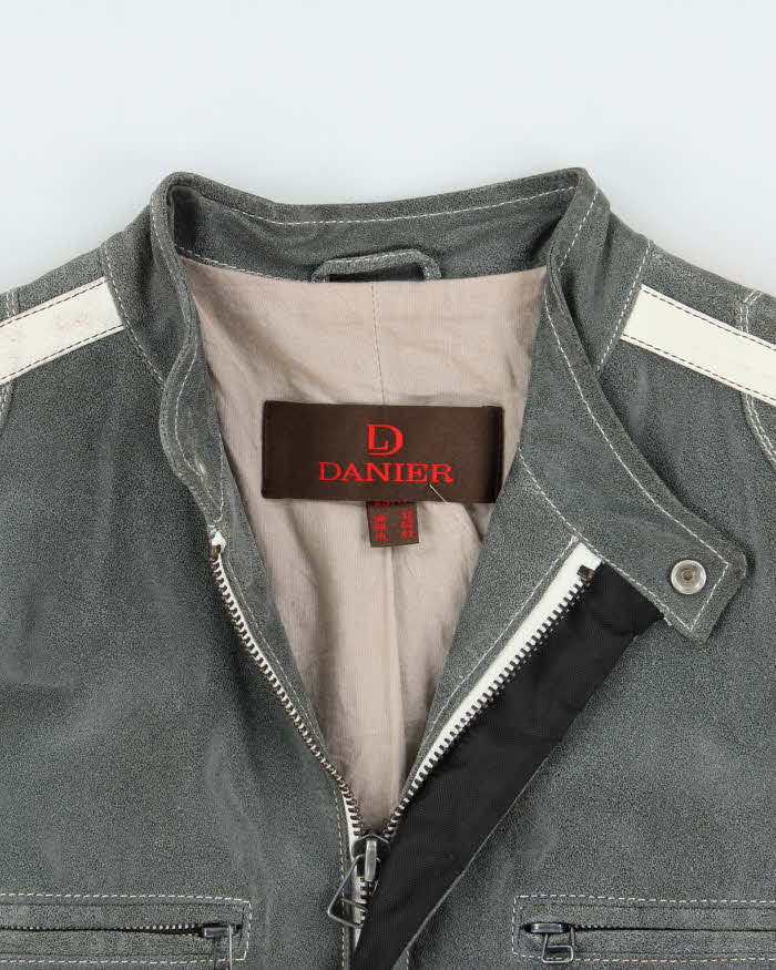 Vintage Y2K 00s Danier Leather Cafe Racer Biker Jacket - XS