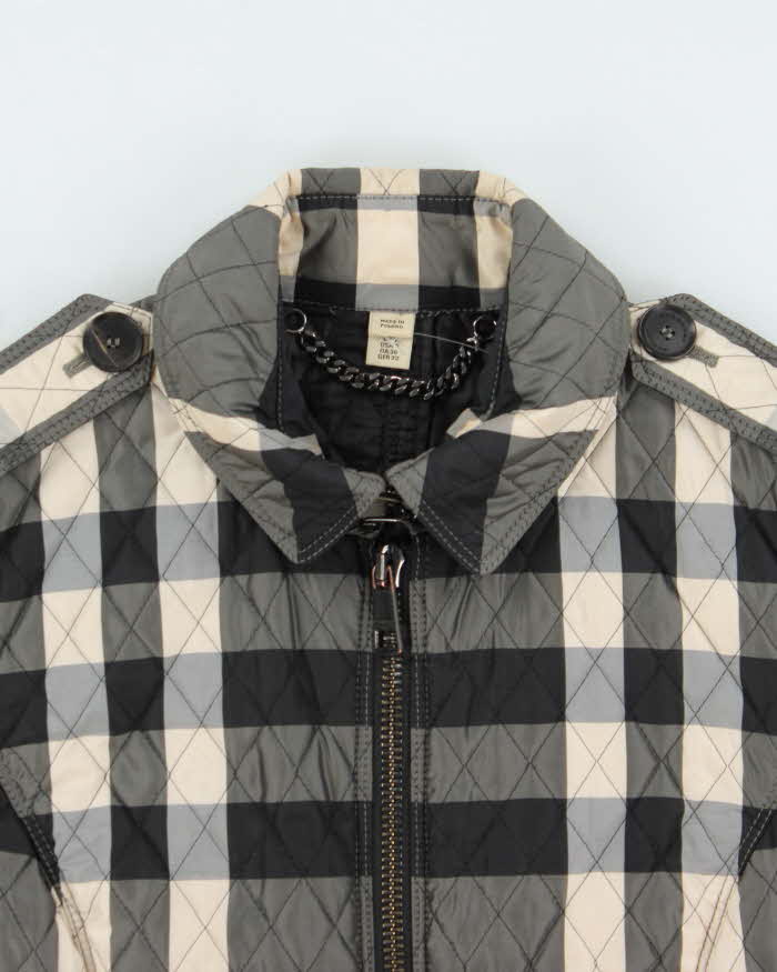 Burberry Nova Check Zip-Up Short Quilted Coat - XXS