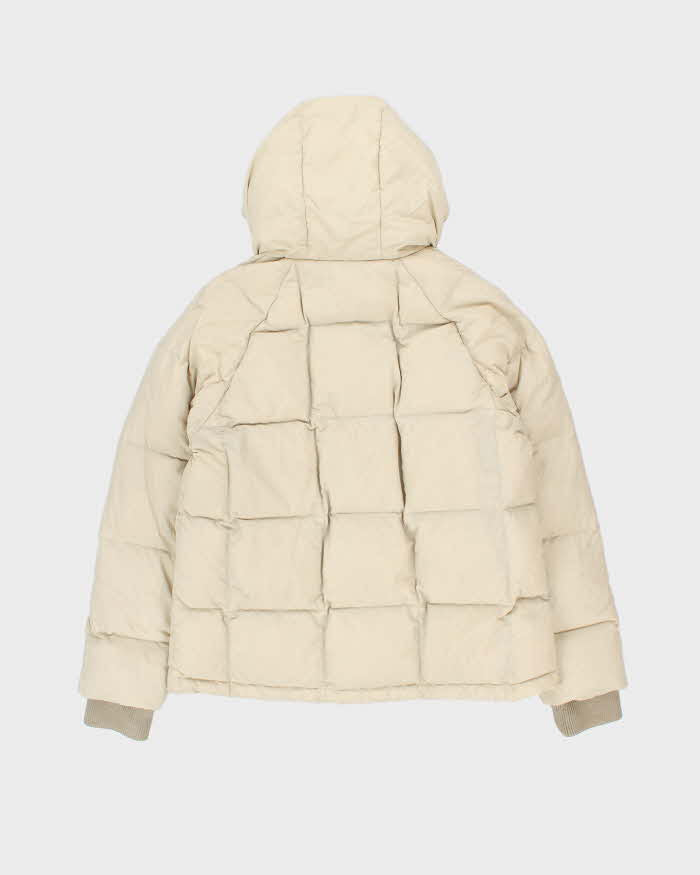 Eddie Bauer Women's Cream Boxy Down Filled Hooded Puffer Jacket - M