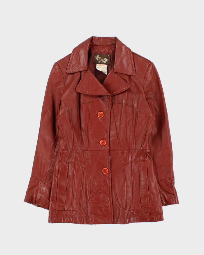 Vintage 1970s Sears Place De La Mode Women's Mahogany Leather