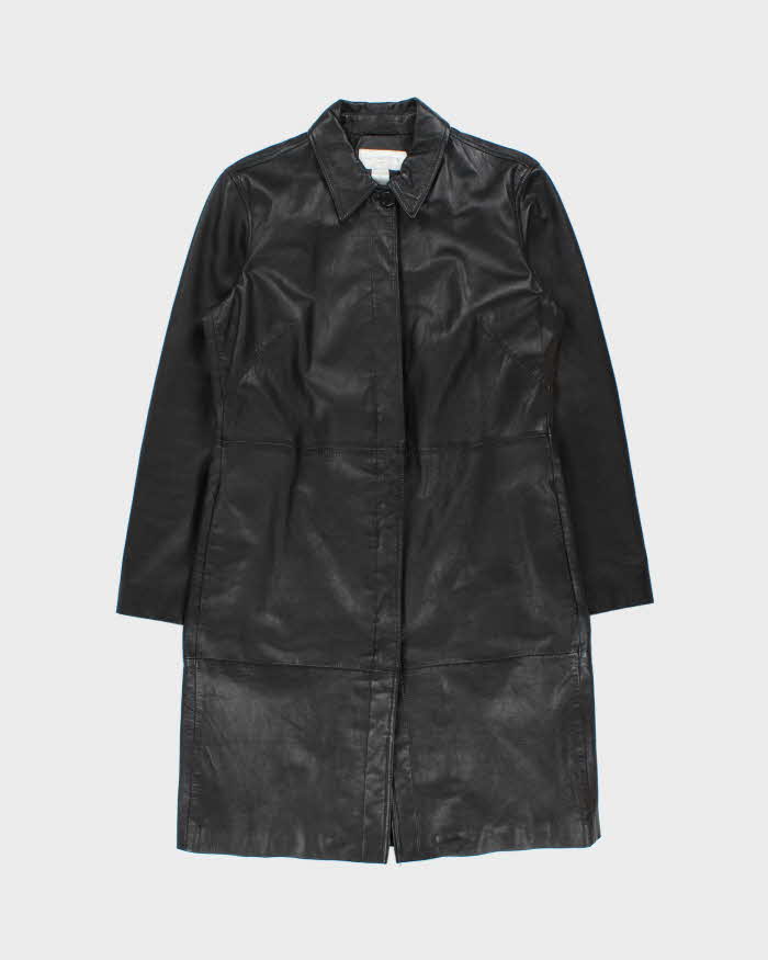 Vintage Y2k 2000s Liz Claiborne Long Leather Jacket - M – Rokit