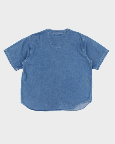 Vintage Quizz Oversized Embroidered Denim Shirt - XL