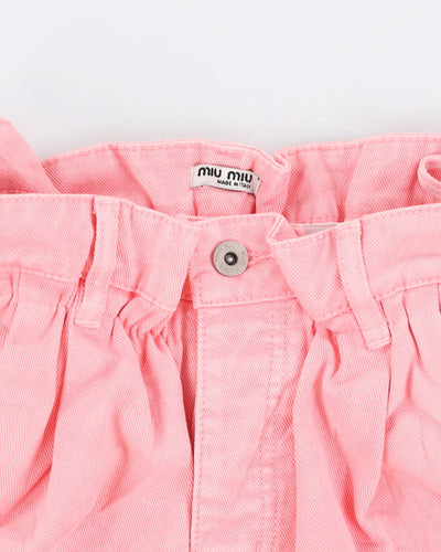 Miu Miu Pink High Waist Denim Shorts - L