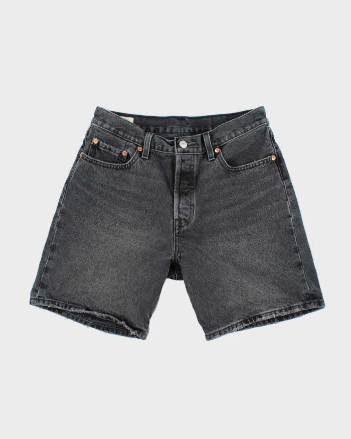 Vintage Levi 501 Black Denim Shorts W28 - Main Image