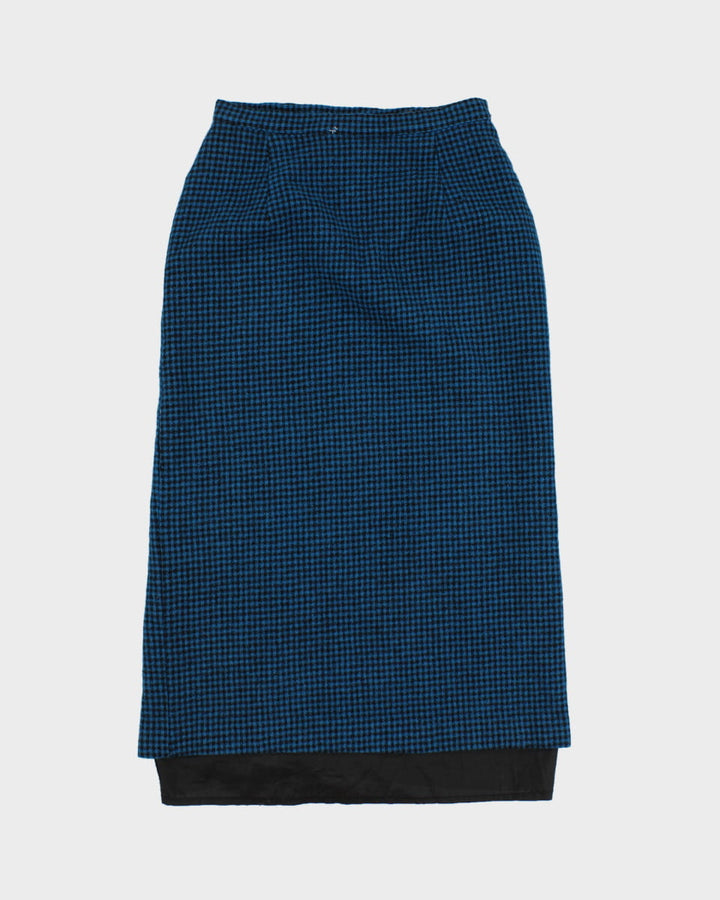 Vintage 80's Wool and Cashmere Blend Plaid Skirt - M