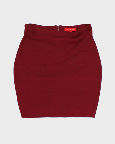Womens Burgundy Guess Mini Skirt - M