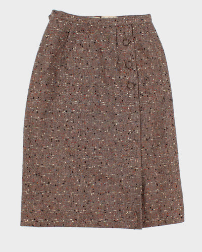 Womens True Vintage 1950s Pure Wool Midi Skirt - S