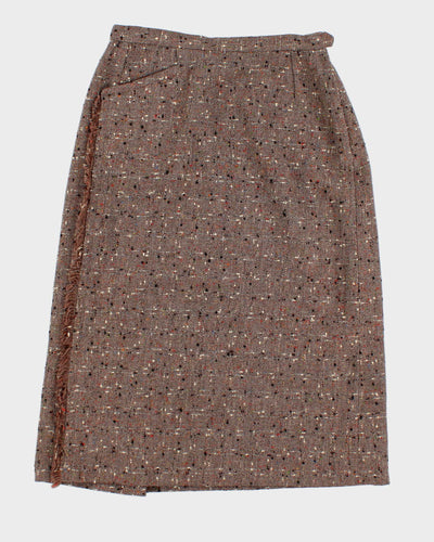 Womens True Vintage 1950s Pure Wool Midi Skirt - S