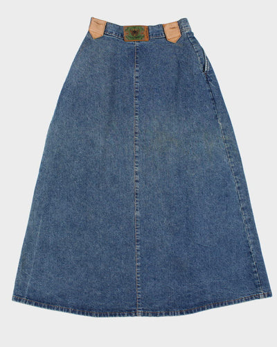Vintage 80s Hollywood Jeans Denim Maxi Skirt - S