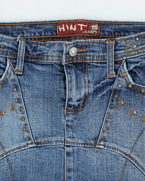 Y2k 00s Hint Studded Denim Skirt - S