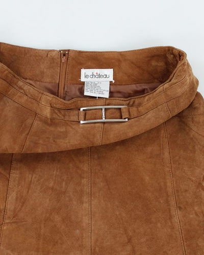 Y2k 00s Le Chateau Suede Mini Skirt - S