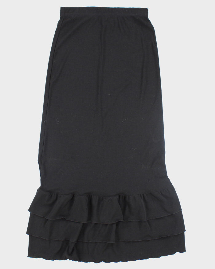 Y2k 00s Black Tiered Skirt - XS