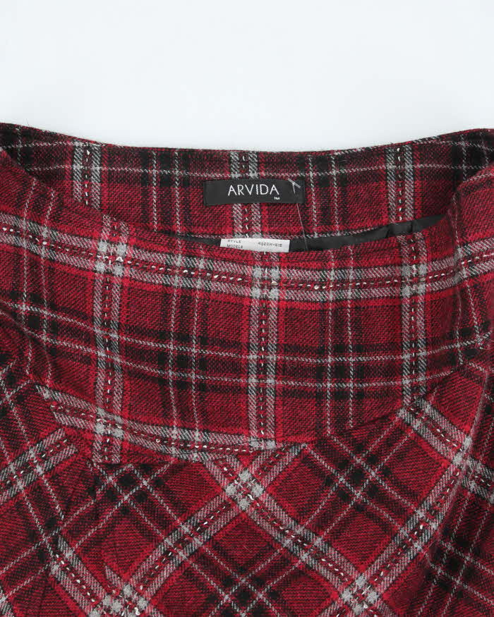 Vintage Arvida Wool Blend Checked Skirt - S