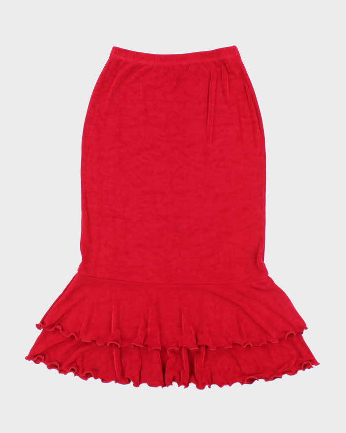 Vintage 90s 00s Kim & Co Ruffle Hem Skirt - XS