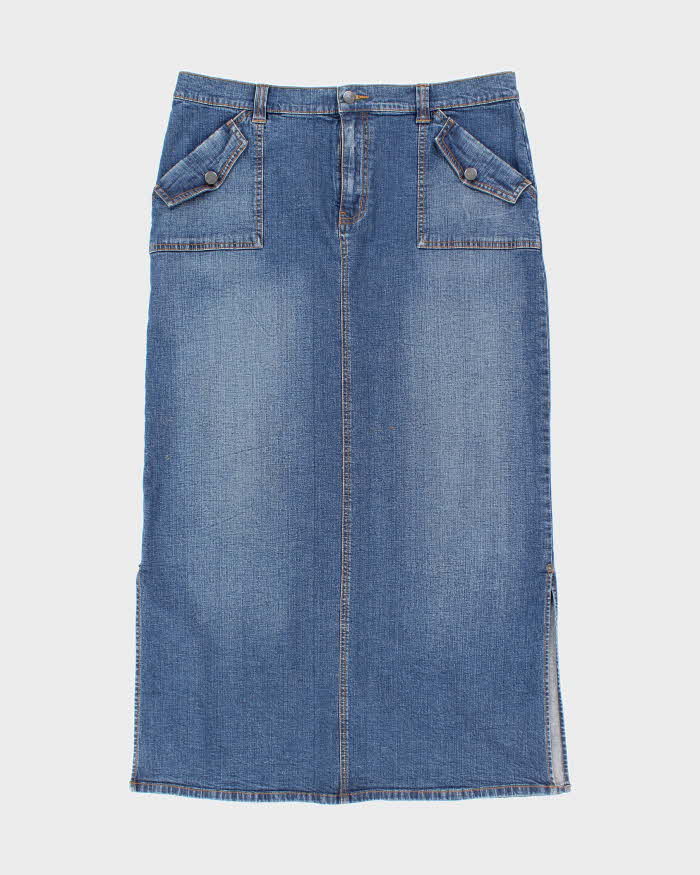 Vintage Y2k 00s Nautica Denim Skirt - L