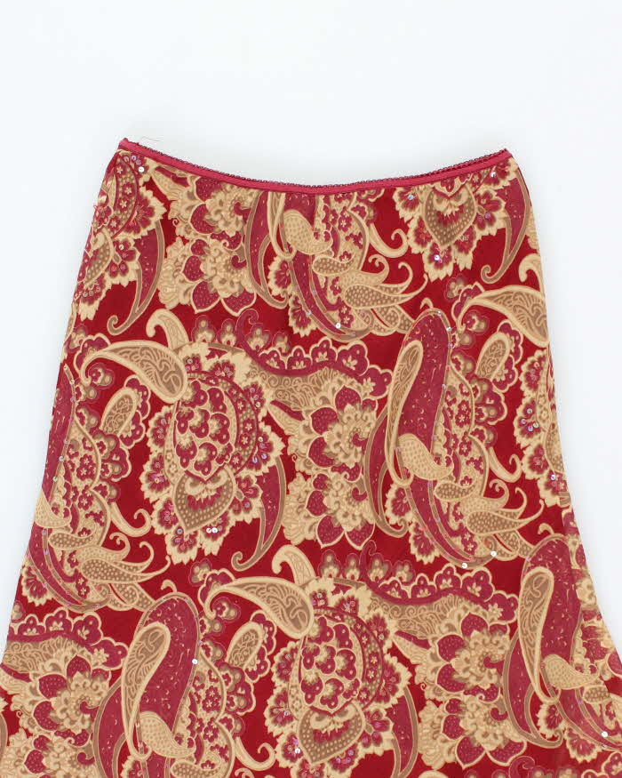 Vintage 90s 00s Jonatan Martin Paisley Pattern Sequin Skirt - S