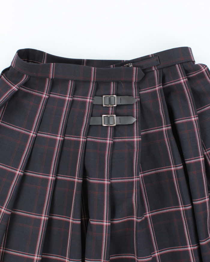 Vintage Kanko Checked Pleated Skirt - XS