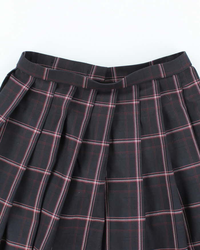 Vintage Kanko Checked Pleated Skirt - XS