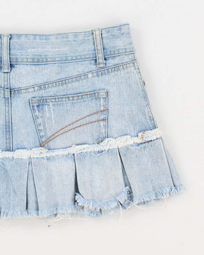 Y2K Garage Demin Pleated Mini Skirt - M