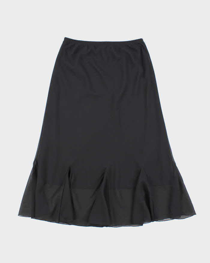 Vintage 90s Flowy Black Skirt - S